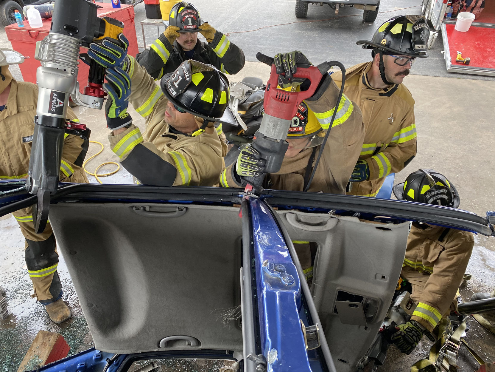 Firefighter extrication training